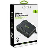 Xentris 120W 10-Port Smart Charging Hub - Black - Fastbatterycharger.com