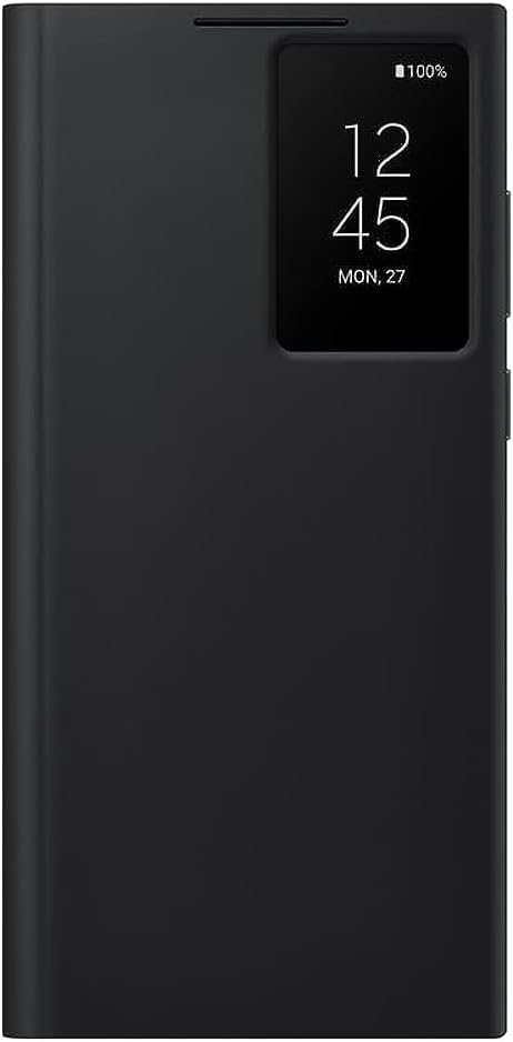 Samsung Galaxy S22 Ultra S-View Flip Cover, Protective Phone Case, Tap Control, Cutting Edge Design, US Version, Black, (EF-ZS908CBEGUS)