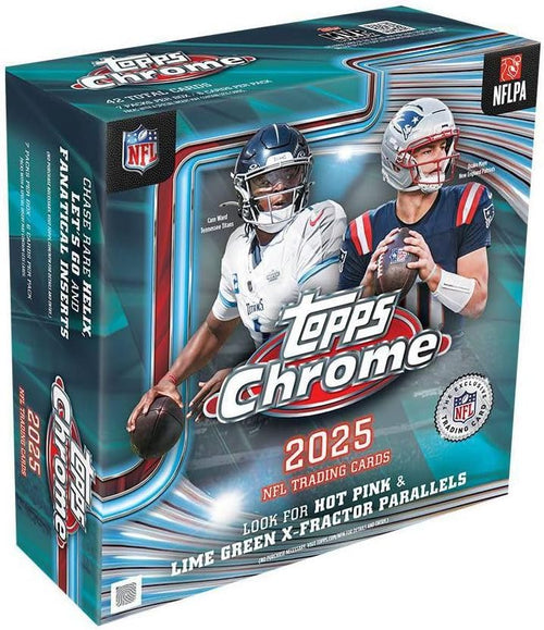 2025 Topps NFL Chrome Football Trading Card Mega Box