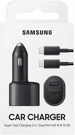 SAMSUNG Super Fast Dual Car Charger (45W+15W) Two Ports EP-L5300 Black - Fastbatterycharger.com